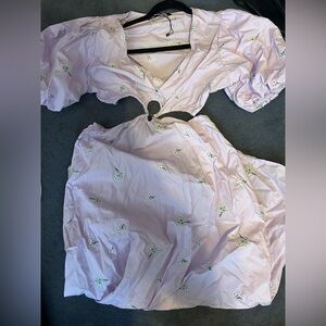 Zara lantern sleeved cut out maxi dress